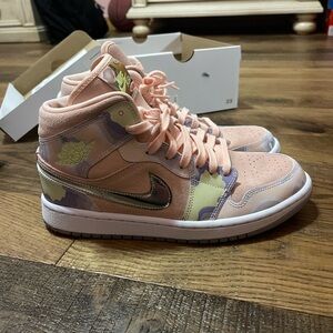 Nike Air High-Top Sneakers in Peach